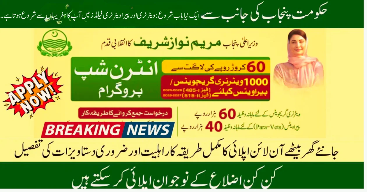 CM Punjab Veterinary Internship Program 2025