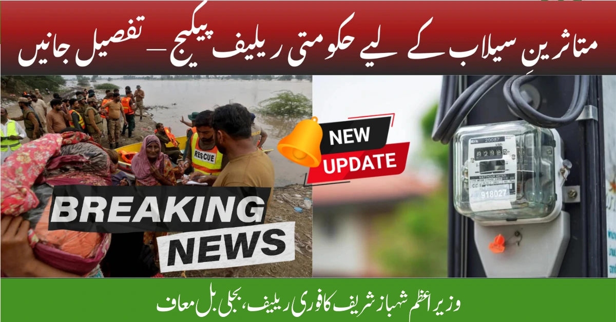 Electricity Bill Relief for Flood Victims: PM Shehbaz Sharif’s Urgent Action in 2025