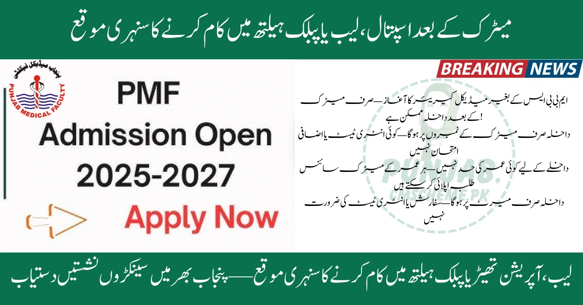 Govt Paramedical Diplomas 2025 — Apply After Matric